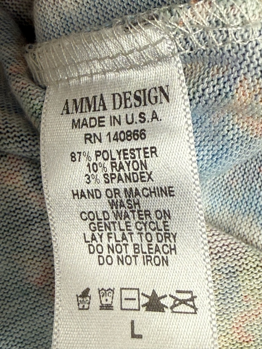 Amma Design Floral Tunic Top Large Yellow Teal Red Boho Stretch Blouse - Picture 7 of 8